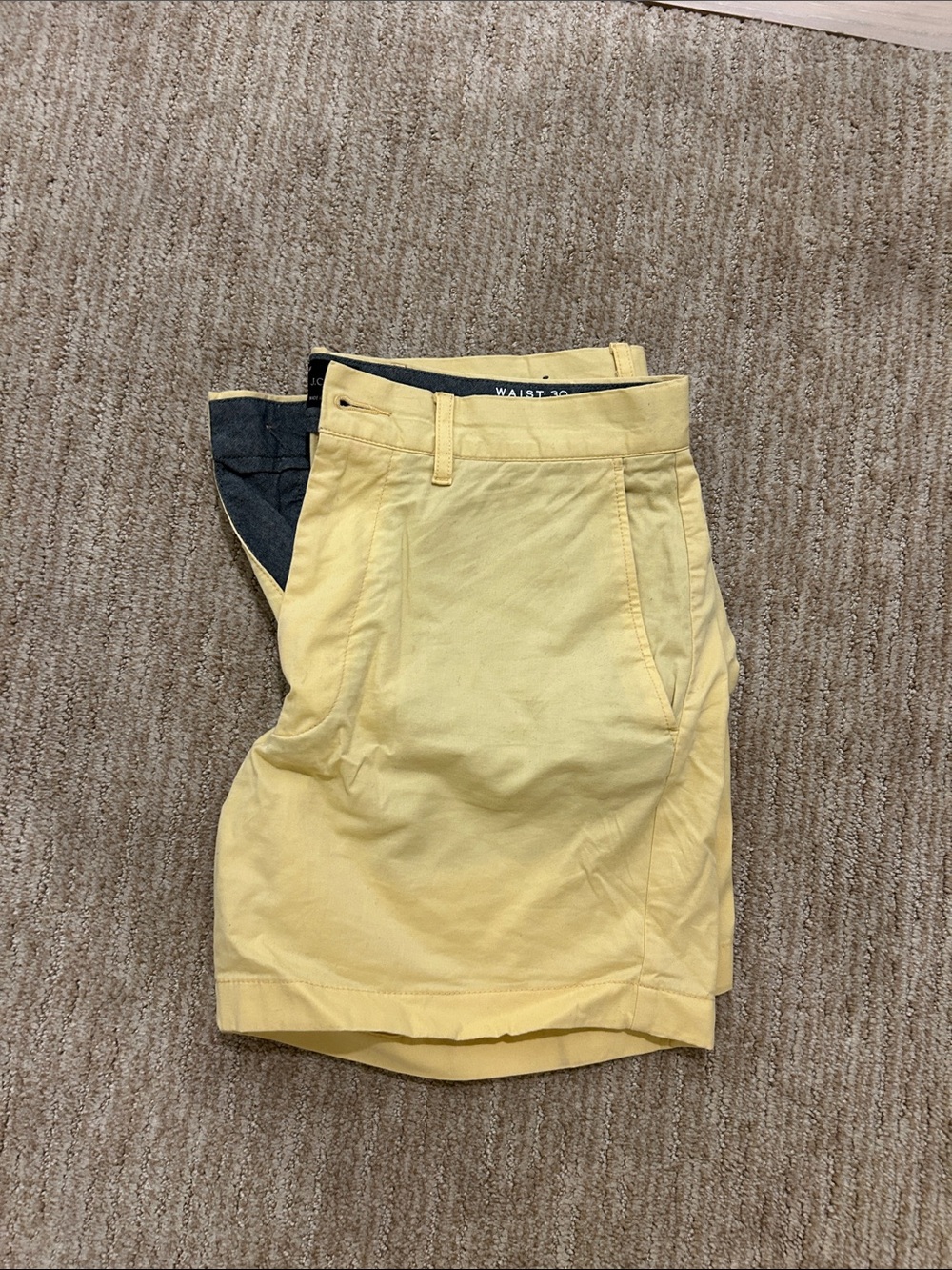 J. Crew Yellow Flat-Front Chino Shorts